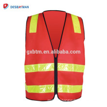 Roads Style Orange High Visibility Reflective Safety Vest With Zipper